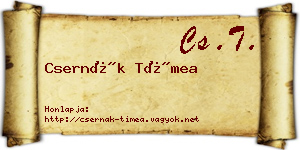 Csernák Tímea névjegykártya